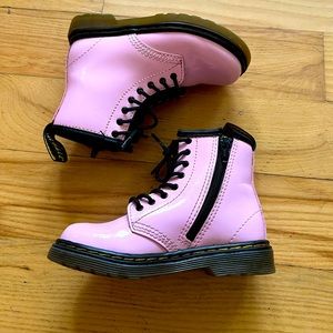 Dr. Martens Pink and Black Boots with Chunky Sole